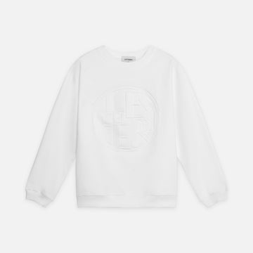 Le Fiery - Comfort Embossed Logo Sweater_White