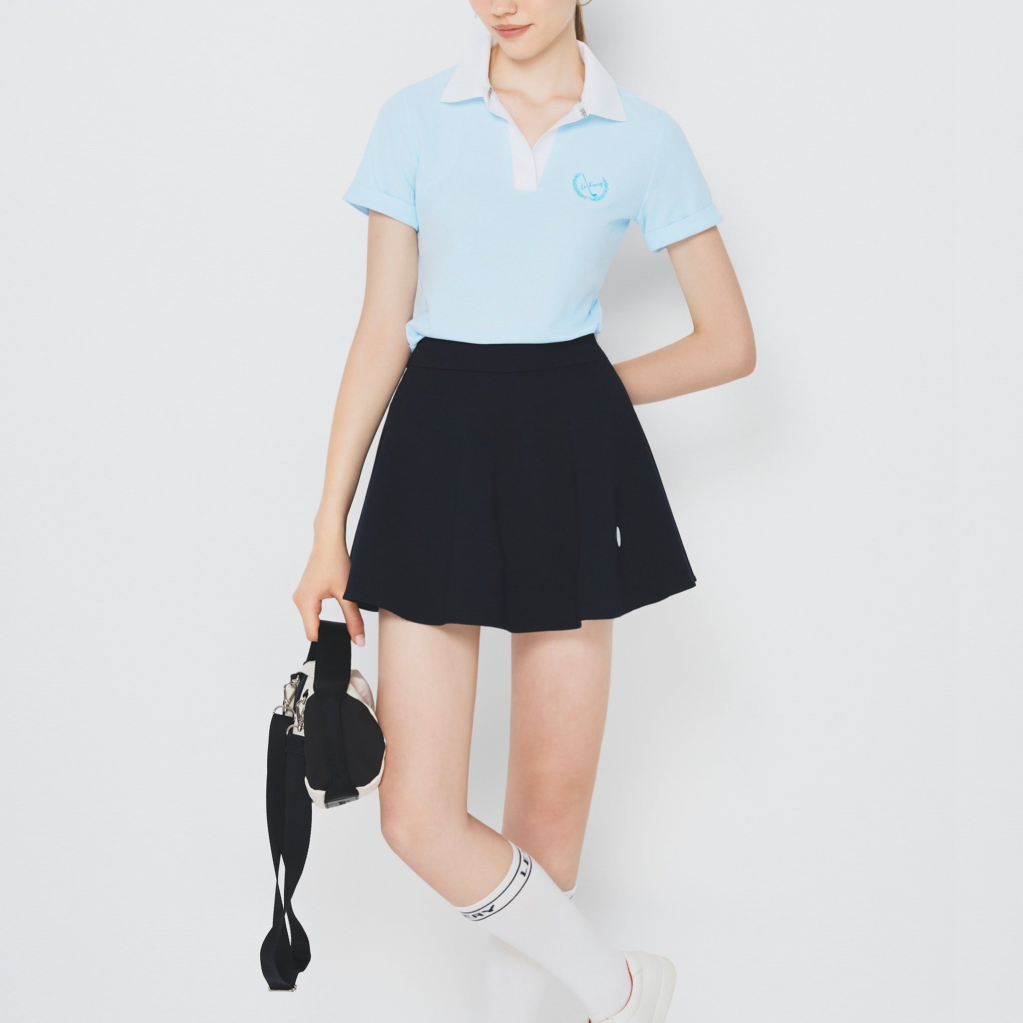 Le Fiery - Collar Short Sleeve T-Shirt in Blue