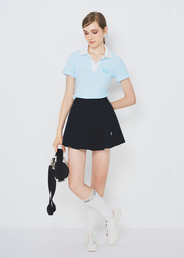 Le Fiery - Collar Short Sleeve T-Shirt in Blue