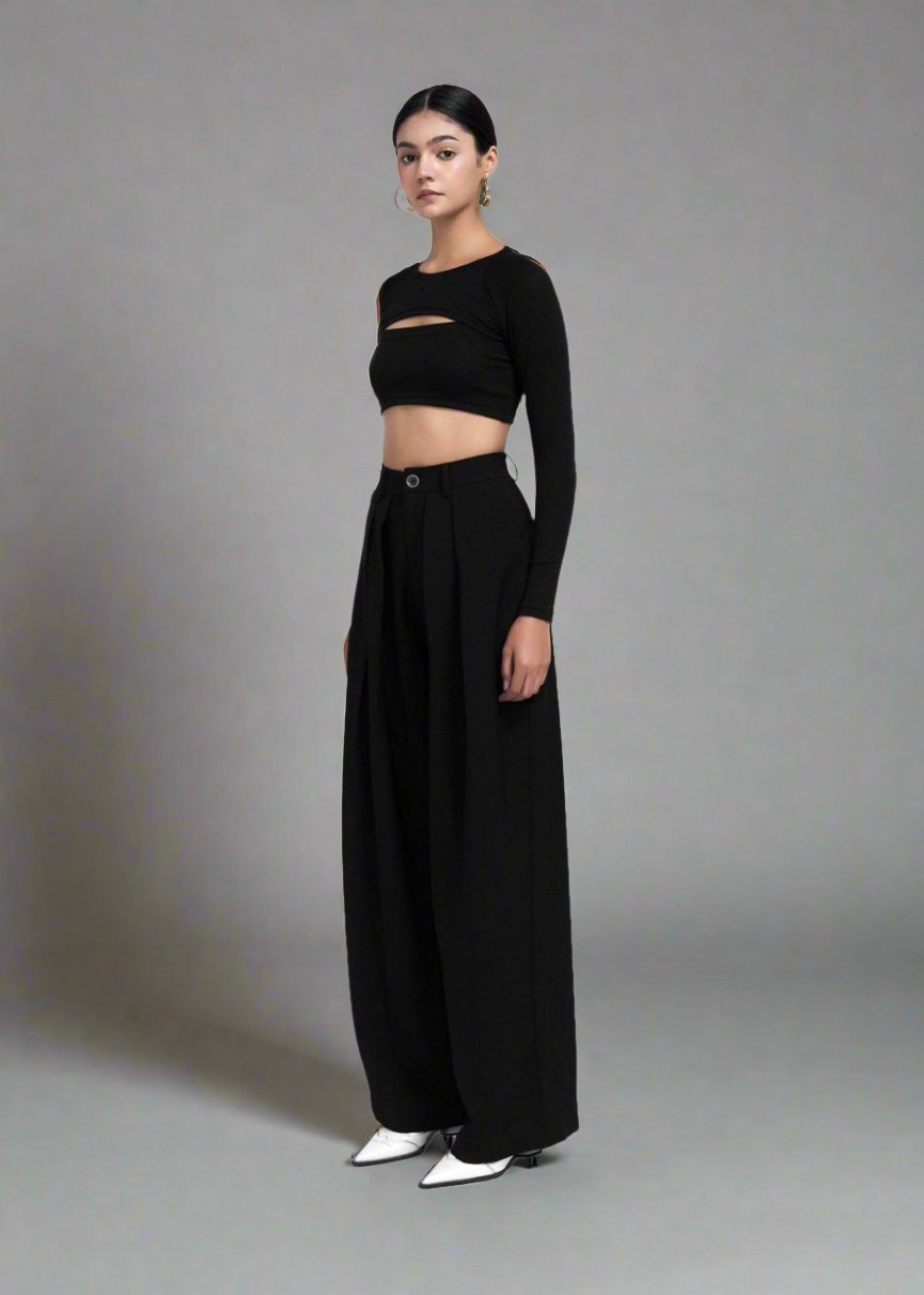 Làminapparel - High-Waist Wide-Leg Pants