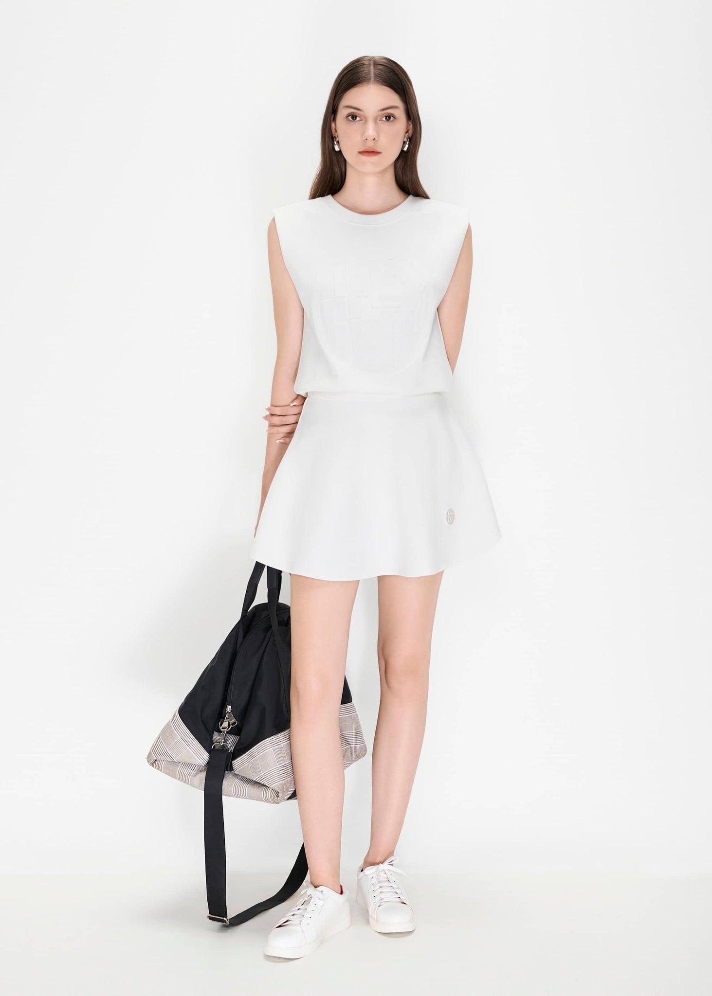 Le Fiery - Comfort Elastic Flare Skirt in White