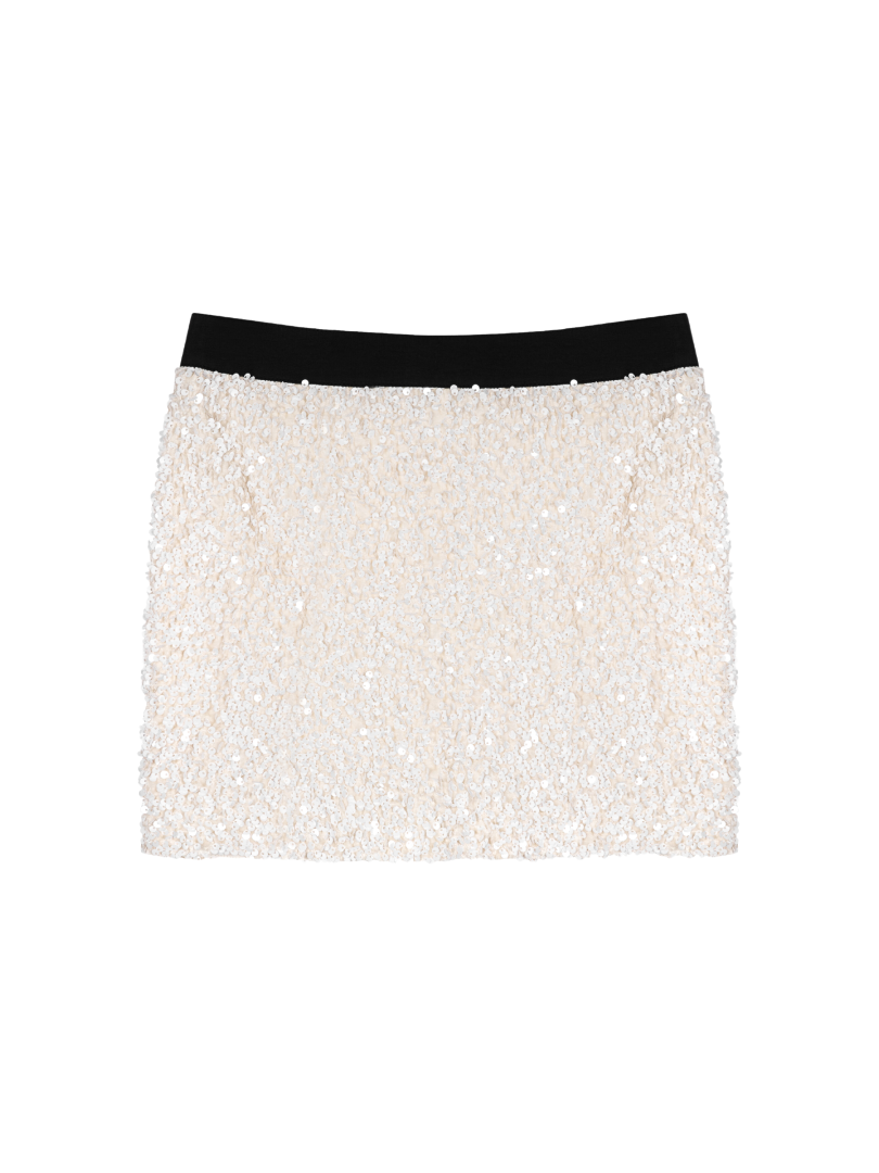 COCOSIN - White Sequin Skirt