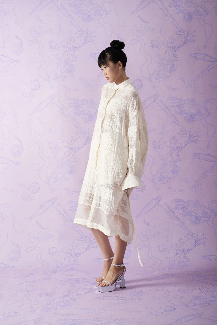 KHAAR - Textured Oversized Shirt-Dress