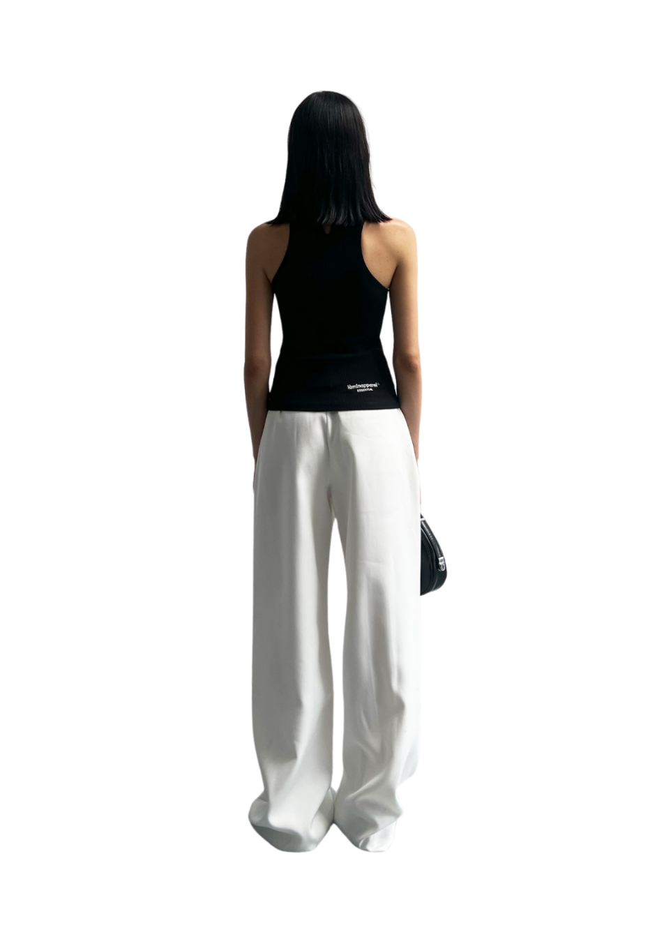 Làminapparel - White High-Waist Wide-Leg Trousers