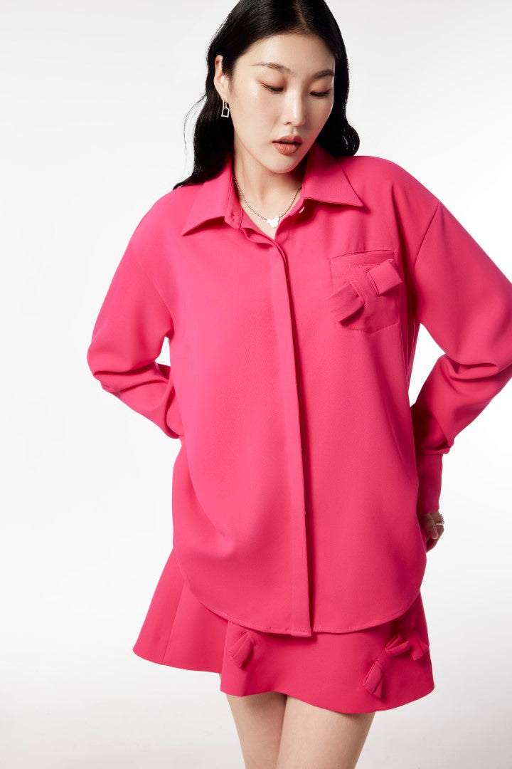 À Tous - Pink Bow Accent Blouse