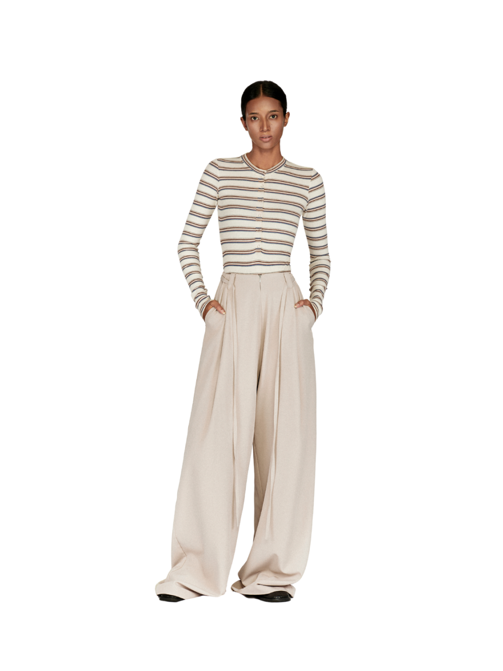 Laminapparel - String Belt Pleated Trousers