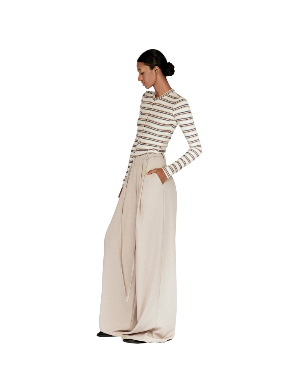 Laminapparel - String Belt Pleated Trousers