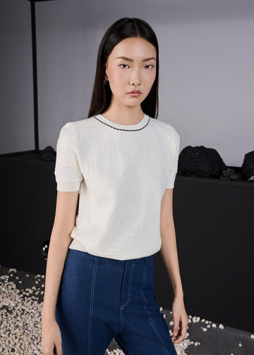 RẬP Vietnam - Short-Sleeve Logo Knit Top