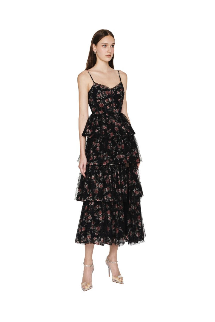 JUBIN - Hermione Floral Tiered Maxi Dress