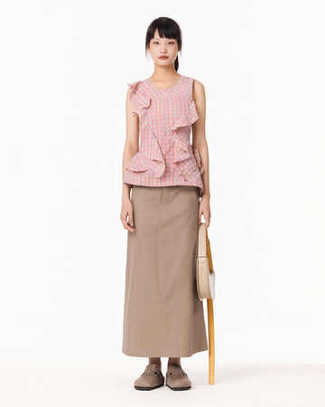 PROFILEMÔMÔ - Natural Crease Caro Blush Cotton-Poly Top