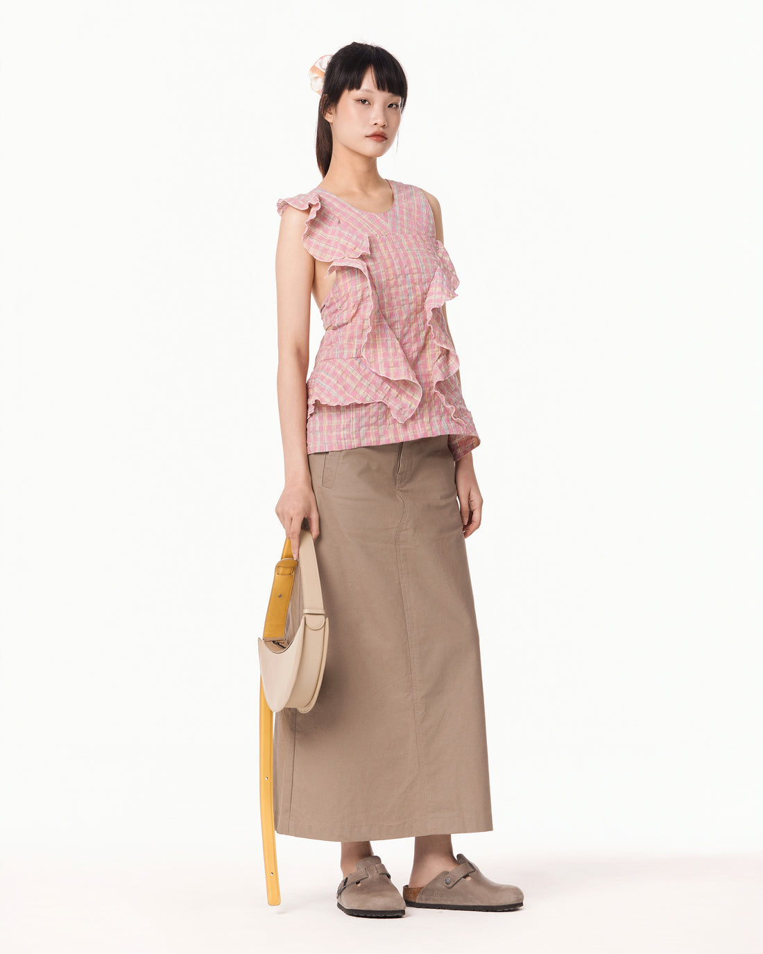 PROFILEMÔMÔ - Natural Crease Caro Blush Cotton-Poly Top