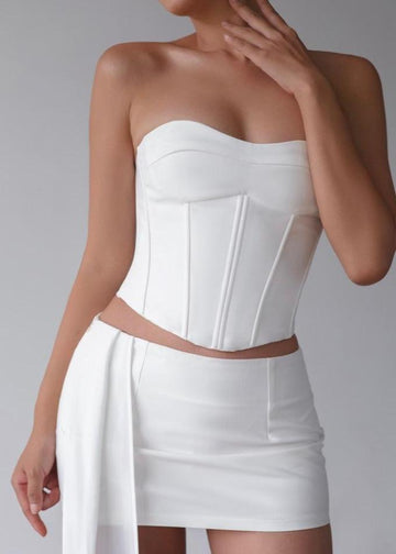 MACH NHA DUONG - White Structured Corset Top