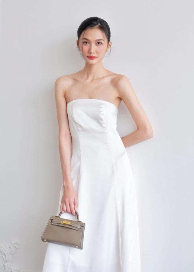 Ceci Cela - Strapless White Maxi Dress