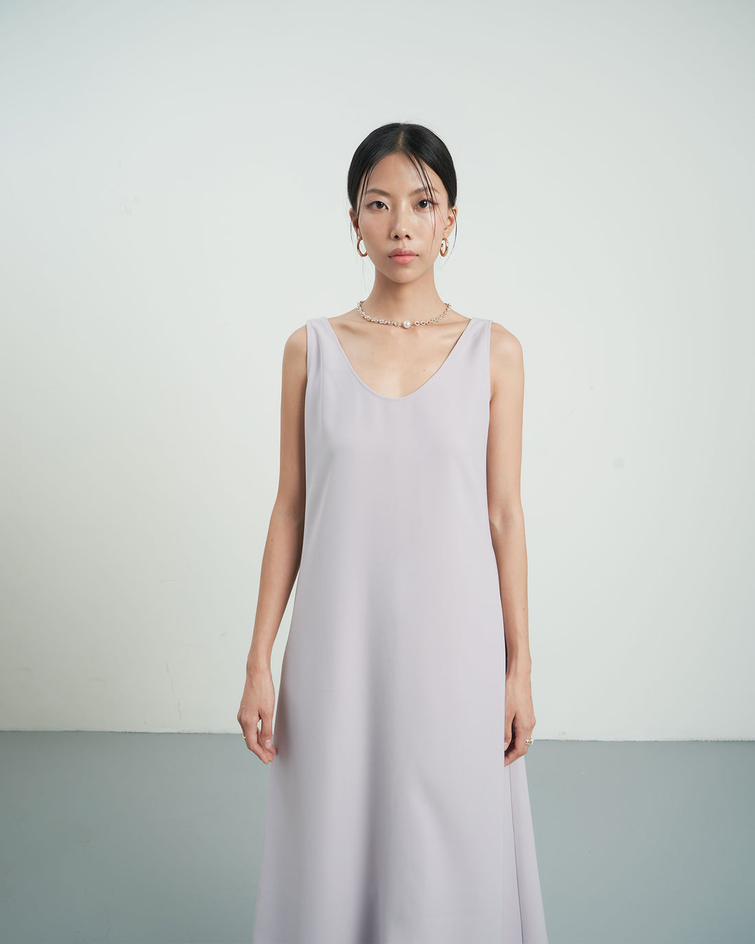 KHAUBYCQ - Lavender Sleeveless V-Neck Cotton Maxi Dress