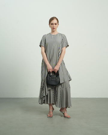 KHAUBYCQ - Elegant Asymmetrical Cotton Silk Dress