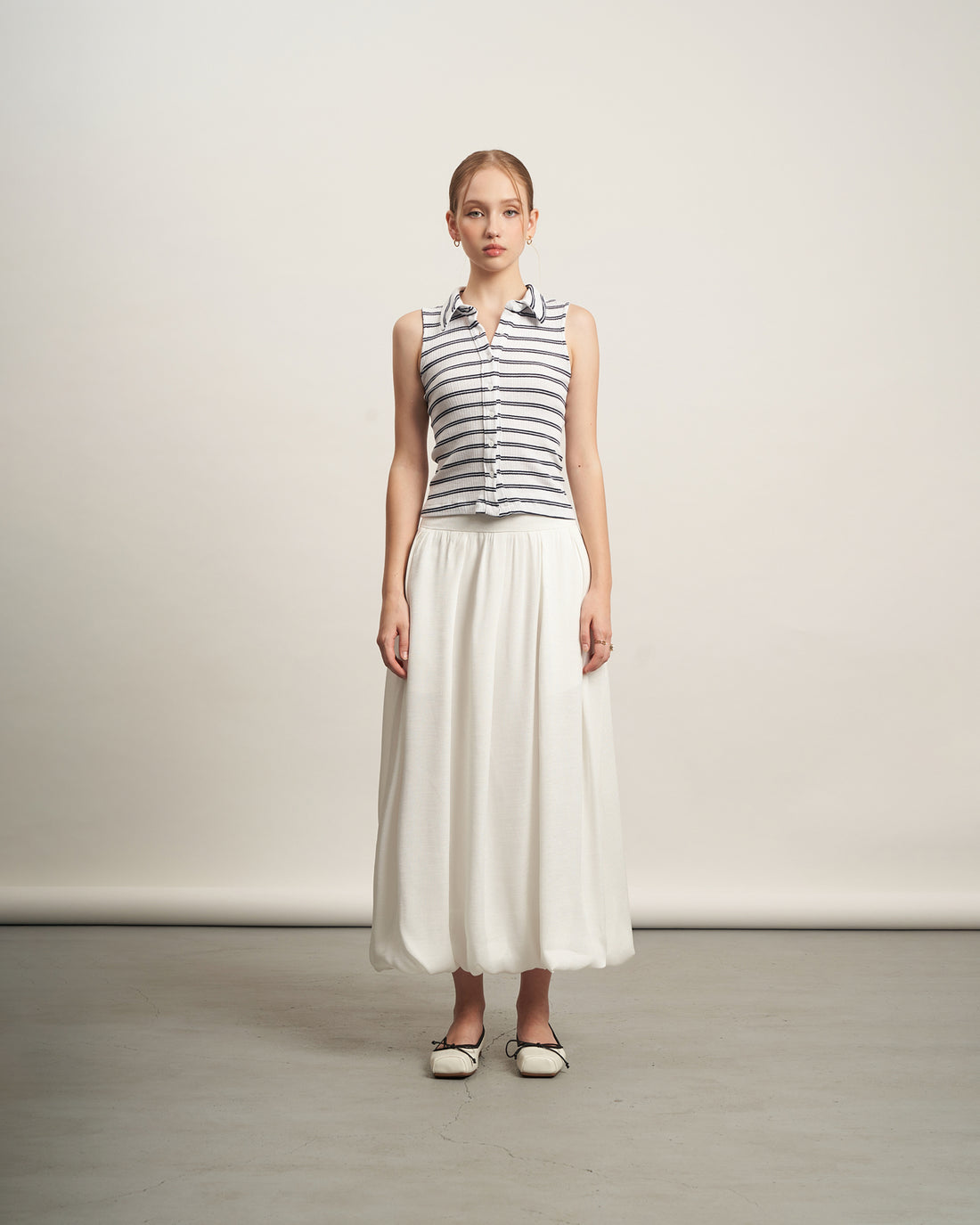 KHAUBYCQ - Balloon Hem Maxi Skirt