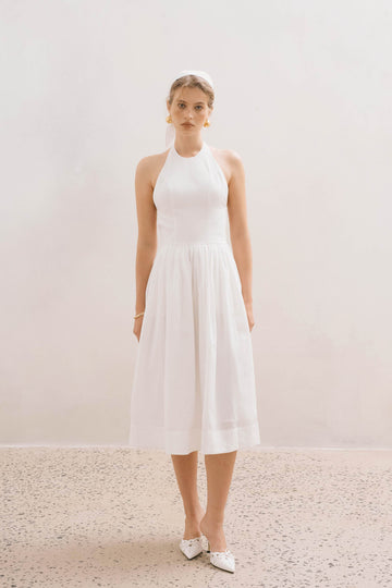 MACH NHA DUONG - Ethereal Elegance White Halter Dress