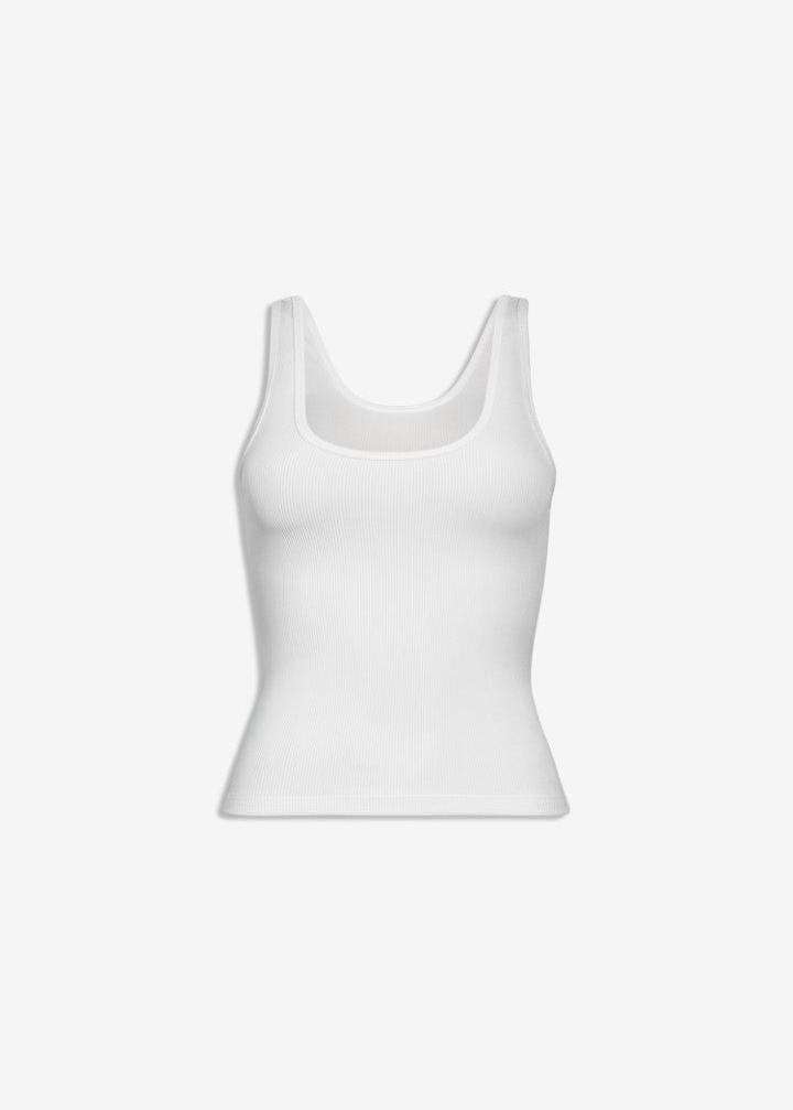 MACH NHA DUONG - White Ribbed Crop Top