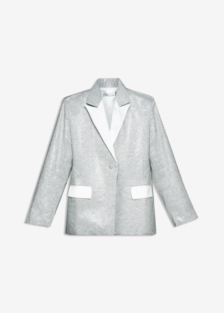 MACH NHA DUONG - Silver Glitter Statement Blazer