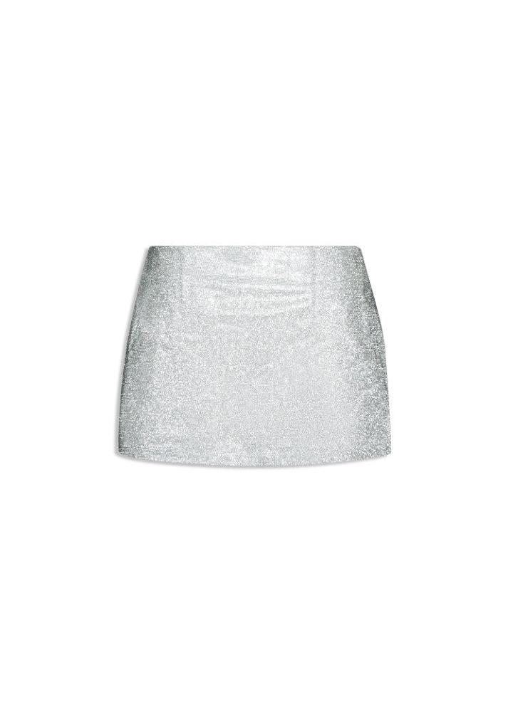 MACH NHA DUONG - Silver Glitter Mini Skirt