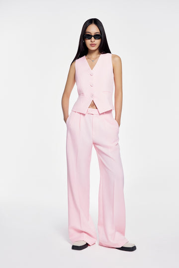 À Tous - Tuytsi Donegal Pink Tailored Vest - Chic Sleeveless Waistcoat