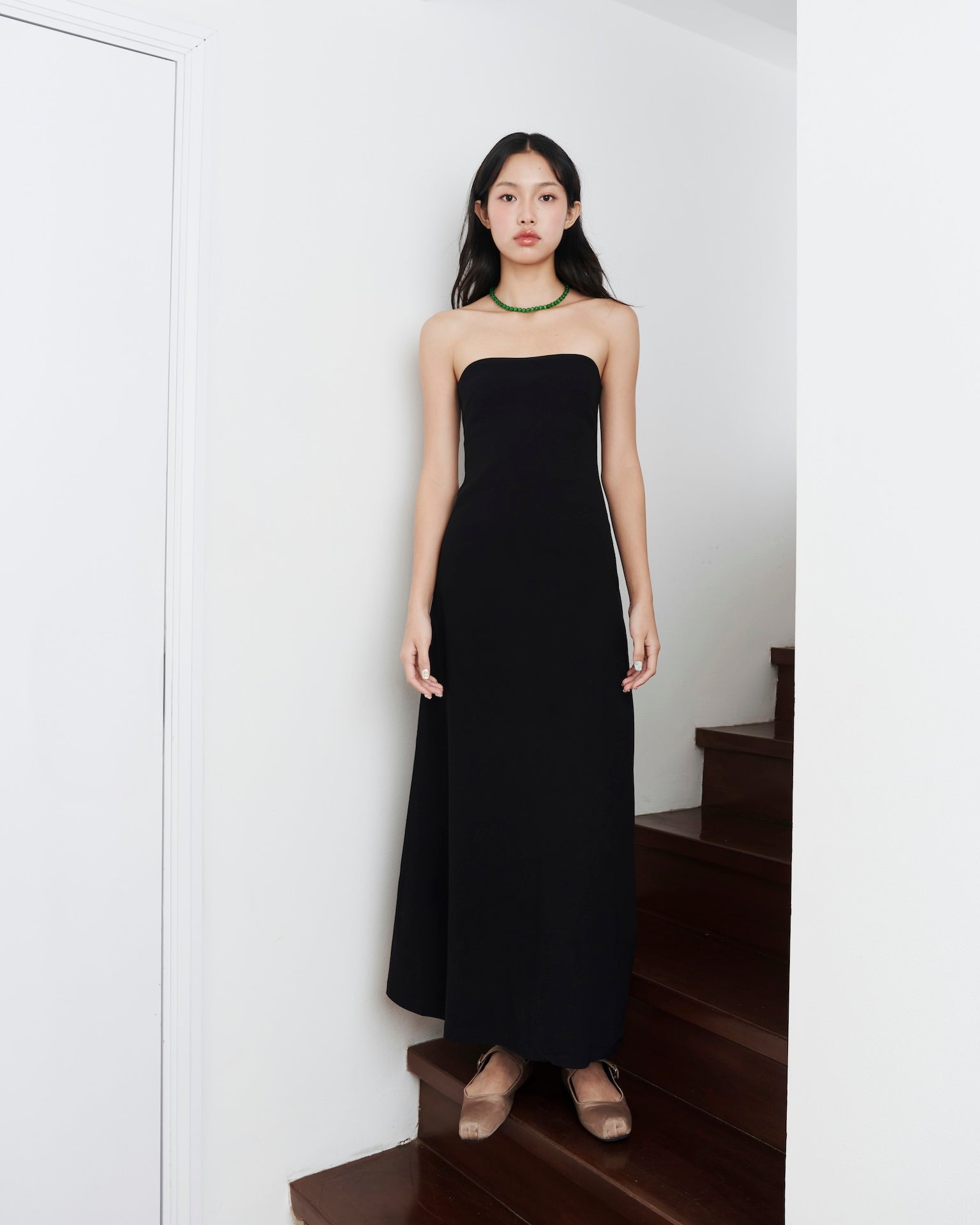 Dottie - Black Strapless Maxi Dress