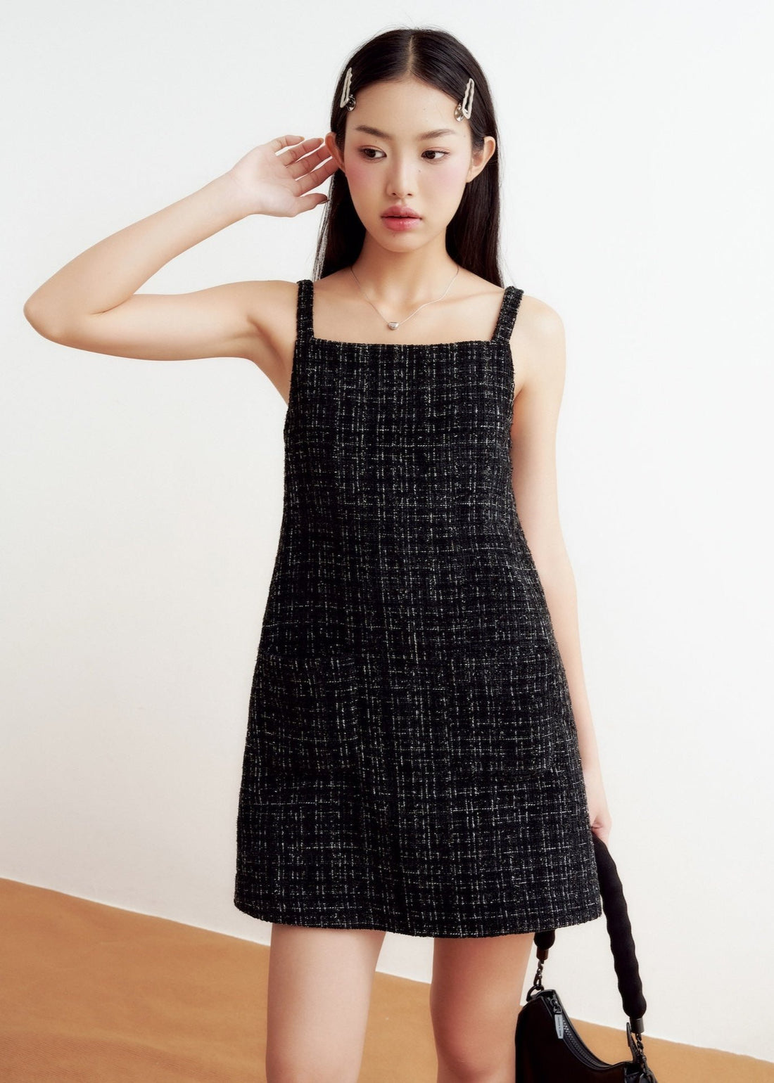 Dottie - Black Tweed Mini Dress