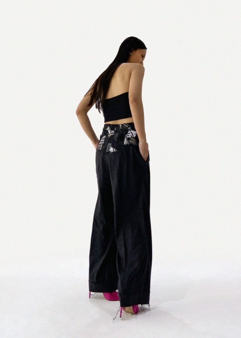 KHAAR - Wide-Leg Pants with Distressed