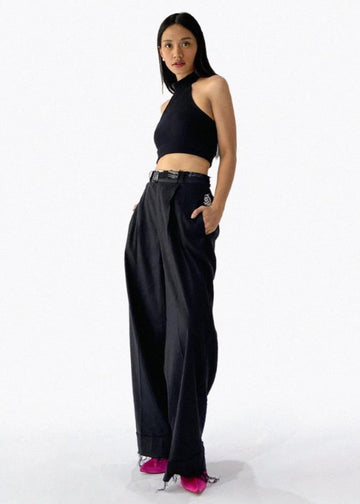 KHAAR - Wide-Leg Pants with Distressed